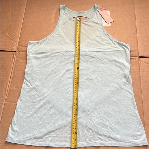 Blue Cut Out Sleeveless Tank Top - Picture 3 of 8